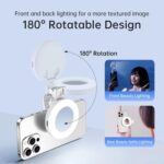 Clip-On Selfie Ring Light with Mirror Rechargeable Portable Makeup Light 3 Adjustable Color Temperatures - Imagen 4