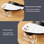 Dual LED Light Elderly Reading Head-Mounted Magnifying Glass With Replaceable Lenses For Repairing Presbyopic Glasses, 81001-G - Imagen 4