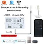 Graffiti WIFI Temperature Dry Contact Switch Module APP Remote Control Switch, Supports Google / Alexa Voice, Humidity+Integrated 1m Cable - Imagen 2