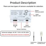 Graffiti WIFI Temperature Dry Contact Switch Module APP Remote Control Switch, Supports Google / Alexa Voice, Humidity+Integrated 1m Cable - Imagen 3