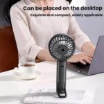 WT25 Handheld Fan With Lanyard Clip USB Desktop Silent Rechargeable Fan - Imagen 3