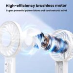 WT25 Handheld Fan With Lanyard Clip USB Desktop Silent Rechargeable Fan - Imagen 4