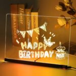 Luminous Transparent Acrylic Erasable Fluorescent Writing Message Board Billboard, LED 35x26cm