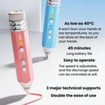 FUNJOY CH415-14 Rechargeable 3D Printing Pen With Indicator Light Kids Low Temperature 3D Stereo Pen, Blue+14 Rolls - Imagen 2