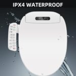 Smart Toilet Seat with Armrest Control Features Instant Heating, Warm Air Dryer, Self-Cleaning Nozzle, LED Night Light, Short Type EU Plug - Imagen 2