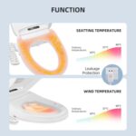 Smart Toilet Seat with Armrest Control Features Instant Heating, Warm Air Dryer, Self-Cleaning Nozzle, LED Night Light, Short Type EU Plug - Imagen 4