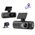 4K Dual Recording WiFi Smartphone Connected Car Dash Cam, Front+Rear+GPS Track