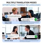 X56 156 Languages AI Smart Translation Earphones Wireless 6.0 Over-Ear Bluetooth Earphones - Imagen 4