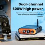 Sienwiny YS-KL5 Bluetooth 5.3 Dual-Channel TPA3255 Chip 600W High-Power HiFi Digital Amplifier, EU Plug - Imagen 3