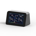 Monitor de calidad del aire 9 en 1 para HCHO/PM2.5/CO2/TVOC, temperatura y humedad, AQI, alarma ajustable, carga USB tipo C