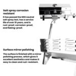 Stainless Steel Yacht BBQ Grill Outdoor Boat Grill Canister Stove, With Bracket - Imagen 3
