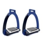 1pair Aluminum Alloy Side-Opening Safety Stirrup, Kids Size Dark Blue