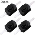 20 PCS YT-1208-YD Interruptor de botón de linterna LED, Straight Feet