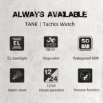TANK North Edge Hombres Moda Profesional Militar Ejército Deporte al aire libre Impermeable Correr Natación Reloj digital inteligente, TANK North Edge - Imagen 3