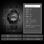 SKMEI 1370 Multifuncional Hombres Deportes al aire libre Noctilucent Impermeable Reloj de pulsera digital de acero inoxidable, SKMEI 1370 - Imagen 2