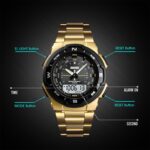 SKMEI 1370 Multifuncional Hombres Deportes al aire libre Noctilucent Impermeable Reloj de pulsera digital de acero inoxidable, SKMEI 1370 - Imagen 3