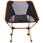 Silla plegable portátil para acampar al aire libre, silla ligera para pescar en la playa, silla reclinable con respaldo de aleación de aluminio para aviación, Aluminum Alloy Chair(orange)