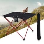 Mesa plegable ligera portátil para acampar al aire libre, tela Oxford, mesa de barbacoa de Picnic de aluminio de aviación, Outdoor Barbecue Table(red)