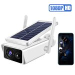 T13-2 1080P HD Cámara de seguridad WiFi de 2,4 GHz con energía solar con batería, detección de movimiento de soporte, visión nocturna, audio bidireccional, tarjeta TF - Imagen 2