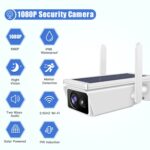 T13-2 1080P HD Cámara de seguridad WiFi de 2,4 GHz con energía solar con batería, detección de movimiento de soporte, visión nocturna, audio bidireccional, tarjeta TF - Imagen 3