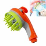 Cepillo de ducha para mascotas con boquilla con mango antideslizante