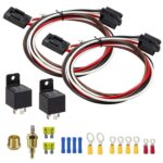 Coche 12V 40A 175-185 grados termostato doble ventilador de refrigeración cableado relé Sensor Kit