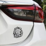 Pegatinas de metal con diseño de león para coche, pegatinas decorativas personalizadas de aleación de aluminio, tamaño: 8 x 7,5 cm