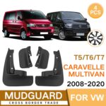 Para Multivan Carvelle T5/T6 2008-2020 4 unids/set Auto de plástico suave contra salpicaduras guardabarros guardia - Imagen 2