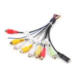 Palminfo Android Navegación Cable de micrófono de audio de 20 pines Cable amplificador de graves RCA