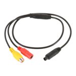 Cámara de visión trasera de coche, Cable adaptador de vídeo hembra de 4 pines macho a CVBS RCA