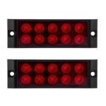 2 uds coche/camión 10LED luces indicadoras de posición lateral lámpara de bombilla, MK-017 (Red)