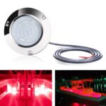 Luz subacuática de acero inoxidable resistente al agua de 10-30 V y 90 LED para barco o yate, 10-30V Red Light