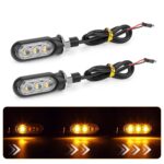 2pcs 12V 3LEDs motocicleta mini luz de señal de giro de agua, 3LEDs (Transparent)