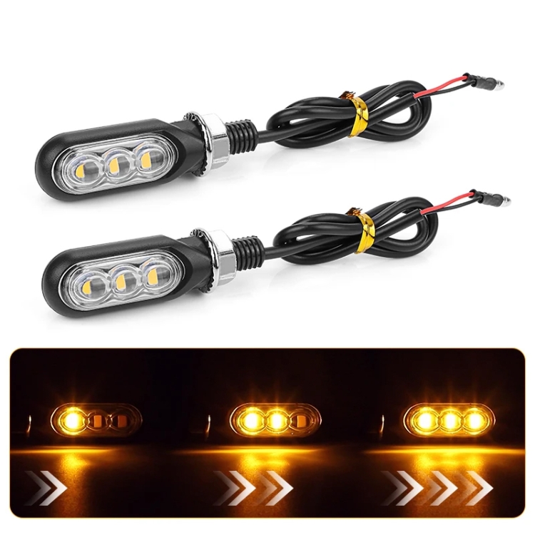 CAR9731T.jpg 2pcs 12V 3LEDs motocicleta mini luz de señal de giro de agua, 3LEDs (Transparent) - Imagen 1