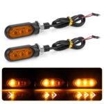 2pcs 12V 3LEDs motocicleta mini luz de señal de giro de agua, 3LEDs (Yellow)