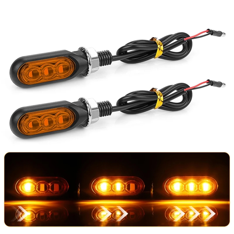 CAR9731Y.jpg 2pcs 12V 3LEDs motocicleta mini luz de señal de giro de agua, 3LEDs (Yellow) - Imagen 1