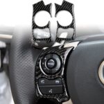 Etiqueta engomada decorativa del botón del volante de fibra de carbono del coche para Lexus IS250 NX200 200t 300h 2013-2020, estilo B - Imagen 2