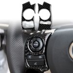 Etiqueta engomada decorativa del botón del volante de fibra de carbono del coche para Lexus IS250 NX200 200t 300h 2013-2020, un estilo - Imagen 2
