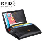 KB171 Cartera con tarjetero de cuero con textura de Caballo Loco RFID antimagnético para hombres y mujeres