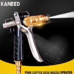 KANEED - Rociador de boquilla de cobre puro de alta presión para lavado de autos, jardín / sala de riego de césped / cubierta / soporte de limpieza de piso, flujo de agua ajustable