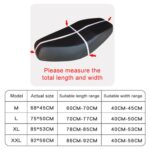 Funda impermeable para asiento con aislamiento térmico y protección solar para motocicleta, evita tomar el sol en el asiento, protege el cojín del scooter, tamaño: M, longitud: 60-70 cm;Ancho: 40-45cm, Size: M (Black Blue) - Imagen 3
