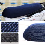 Funda impermeable para asiento con aislamiento térmico y protección solar para motocicleta, evita tomar el sol en el asiento, protege el cojín del scooter, tamaño: M, longitud: 60-70 cm;Ancho: 40-45cm, Size: M (Blue)