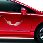Etiqueta engomada del metal del ala del ángel 3D calcomanía auto del emblema del coche calcomanía decoración color plata