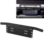 Marco de parachoques de matrícula Universal para Jeep todoterreno, barra de luz LED de obra, soporte de montaje con cubo delantero, Universal License Plate Bumper Fram