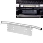 Marco de parachoques de matrícula Universal para Jeep todoterreno, barra de luz LED de obra, soporte de montaje con cubo delantero, Universal License Plate Bumper Frame