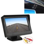 PZ601-C TFT LCD 2 entrada de video Monitor de estacionamiento de 4.3 pulgadas 2 en 1 con lente de vidrio de cámara de visión trasera de 648 * 488 píxeles con cable de video RCA de 6 m