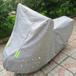 Exterior universal antipolvo a prueba de sol impermeable película de aluminio para motocicleta cubierta flocada con tiras de advertencia, se adapta a bicicletas de hasta 2,3 m (90 pulgadas) de longitud, tamaño: 232x100x125cm