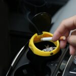 Cenicero portátil universal del cubo de basura de la basura del ABS del coche 3R-2113, (Yellow