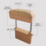 Cargador estándar Qi inalámbrico Universal para coche, caja de reposabrazos envuelta en cuero PU, cojín, compartimento de reposabrazos para coche, alfombrilla con caja de almacenamiento, 1pc(Beige) - Imagen 3