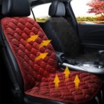 Coche 12V asiento delantero calentador cojín calentador cubierta invierno calentado cálido, asiento individual, 12V Single Seat (Red)